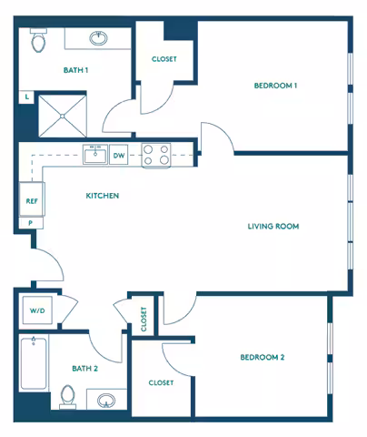 2Bed/2Bath C - Signature 207 207 floor plan